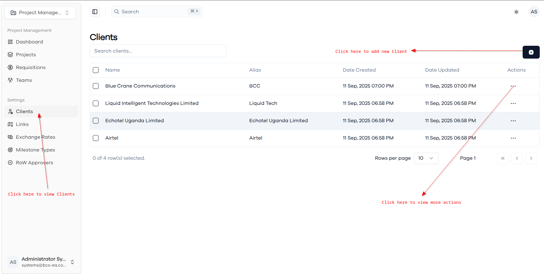 Clients List
