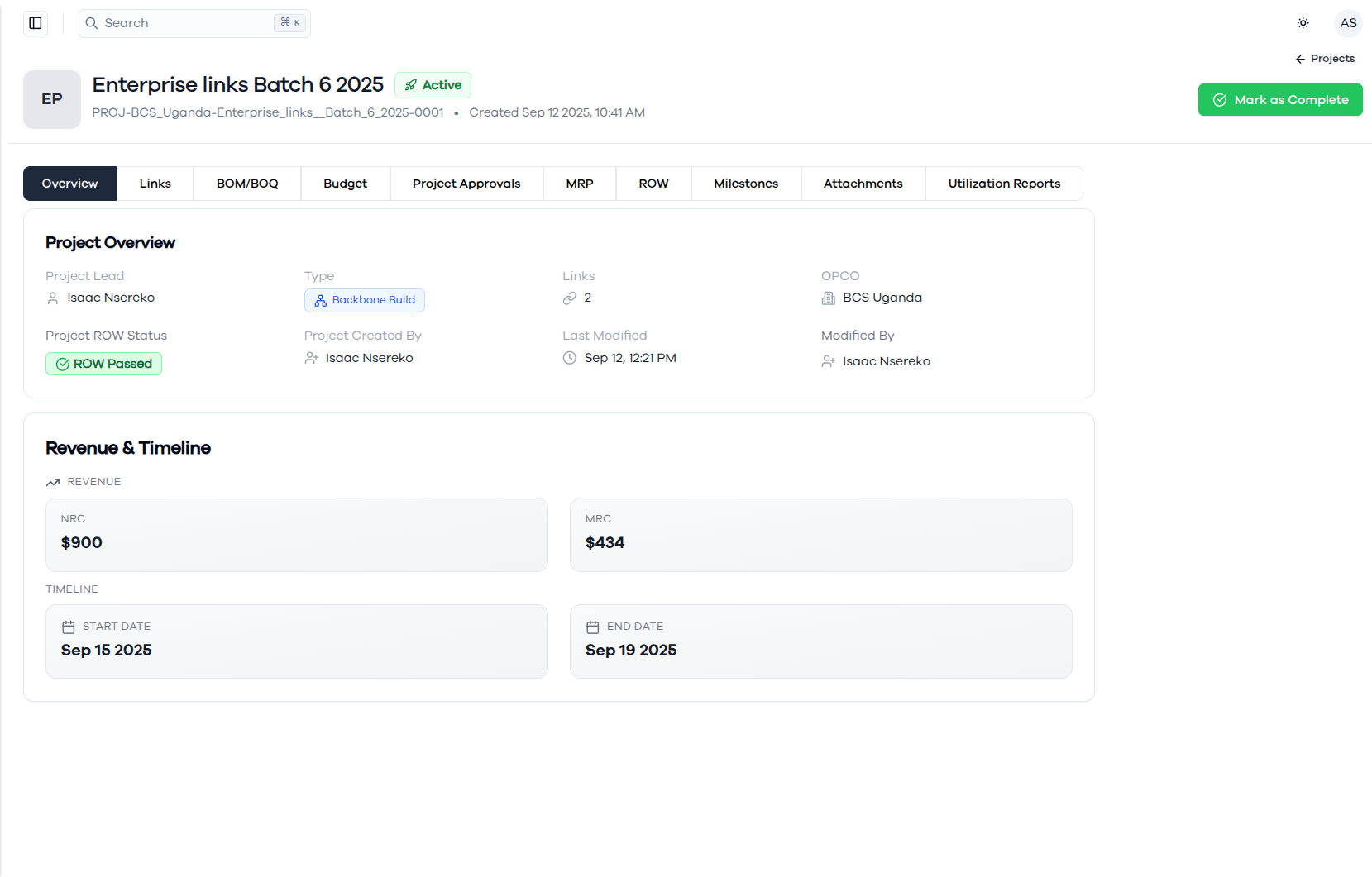 Projects Overview